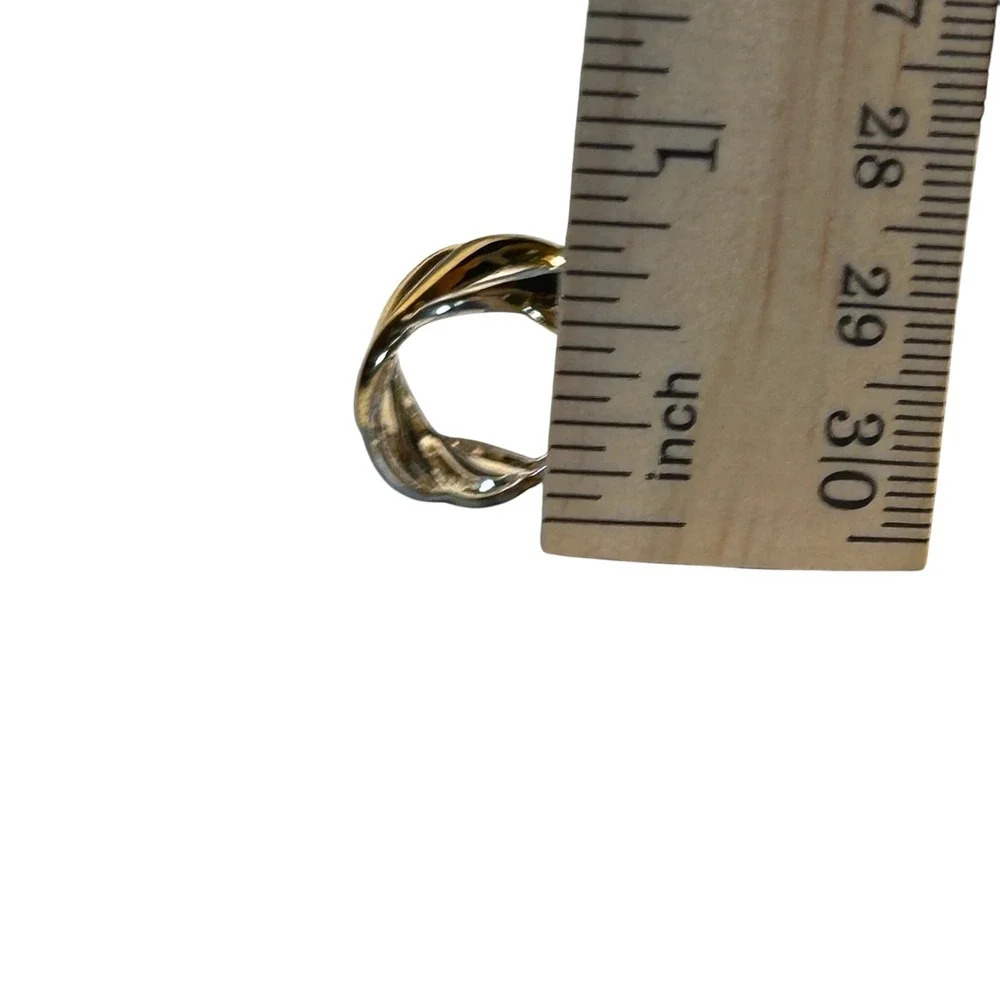 Two Tone Gold Silver Swirl Statement Earrings Modern Jewelry Vintage‎